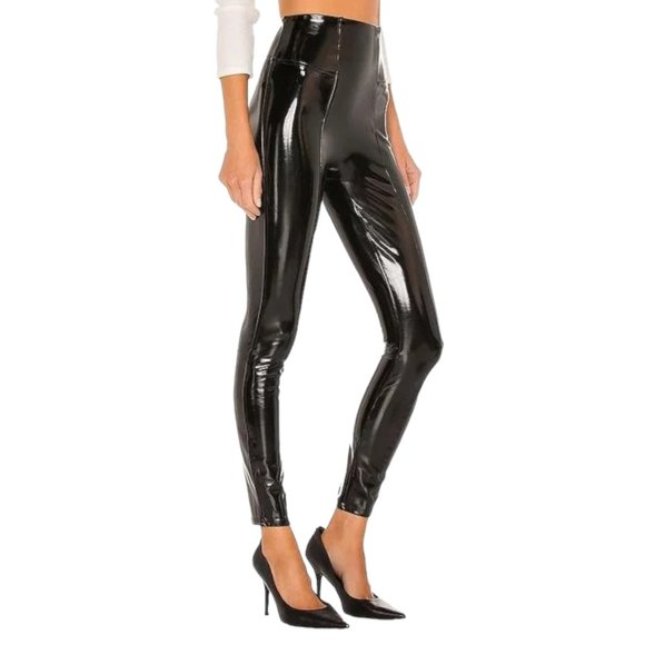 SPANX Faux Patent Leather Leggings XS NWT - Picture 2 of 11